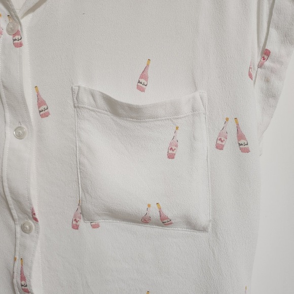 Rails Whitney Button Up Champagne Bottle Blouse In Rose - Picture 10 of 14